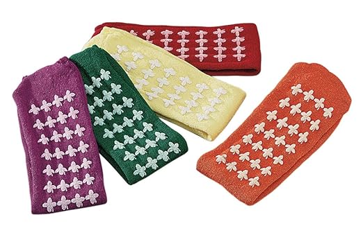 Risk Management Slipper Socks Posey Unisex Adult One Size Fits Most Double Tread Single Patient Use Yellow
