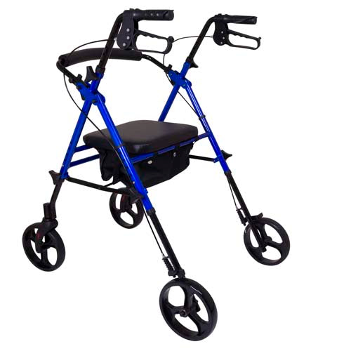 rollator aluminum height adjustable blue