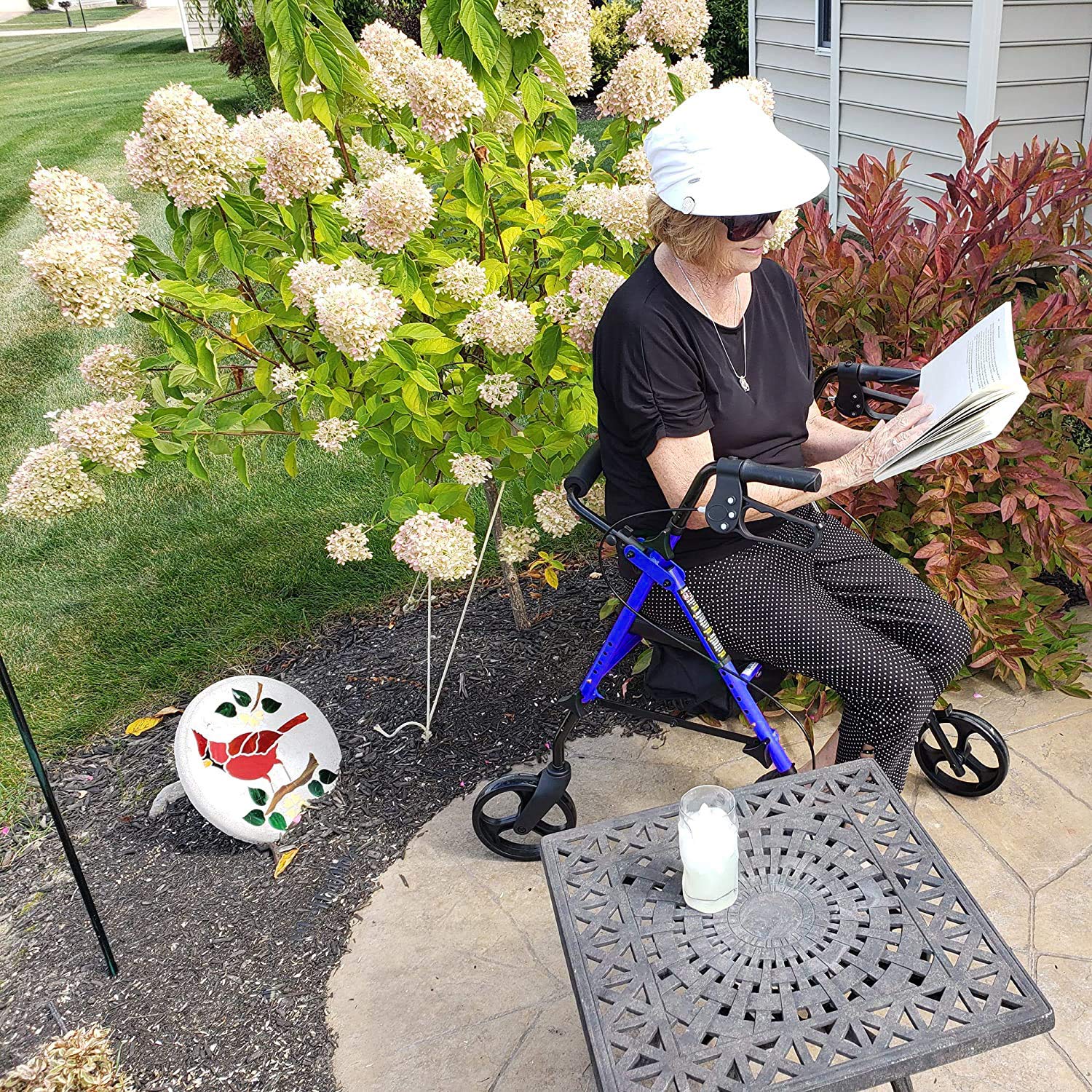 rollator aluminum height adjustable blue