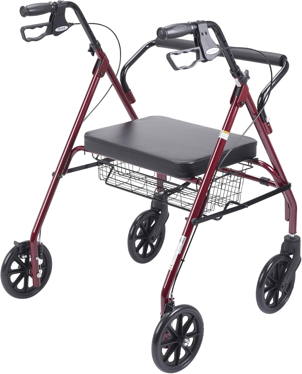 rollator oversize with loop bk red bariatric steel