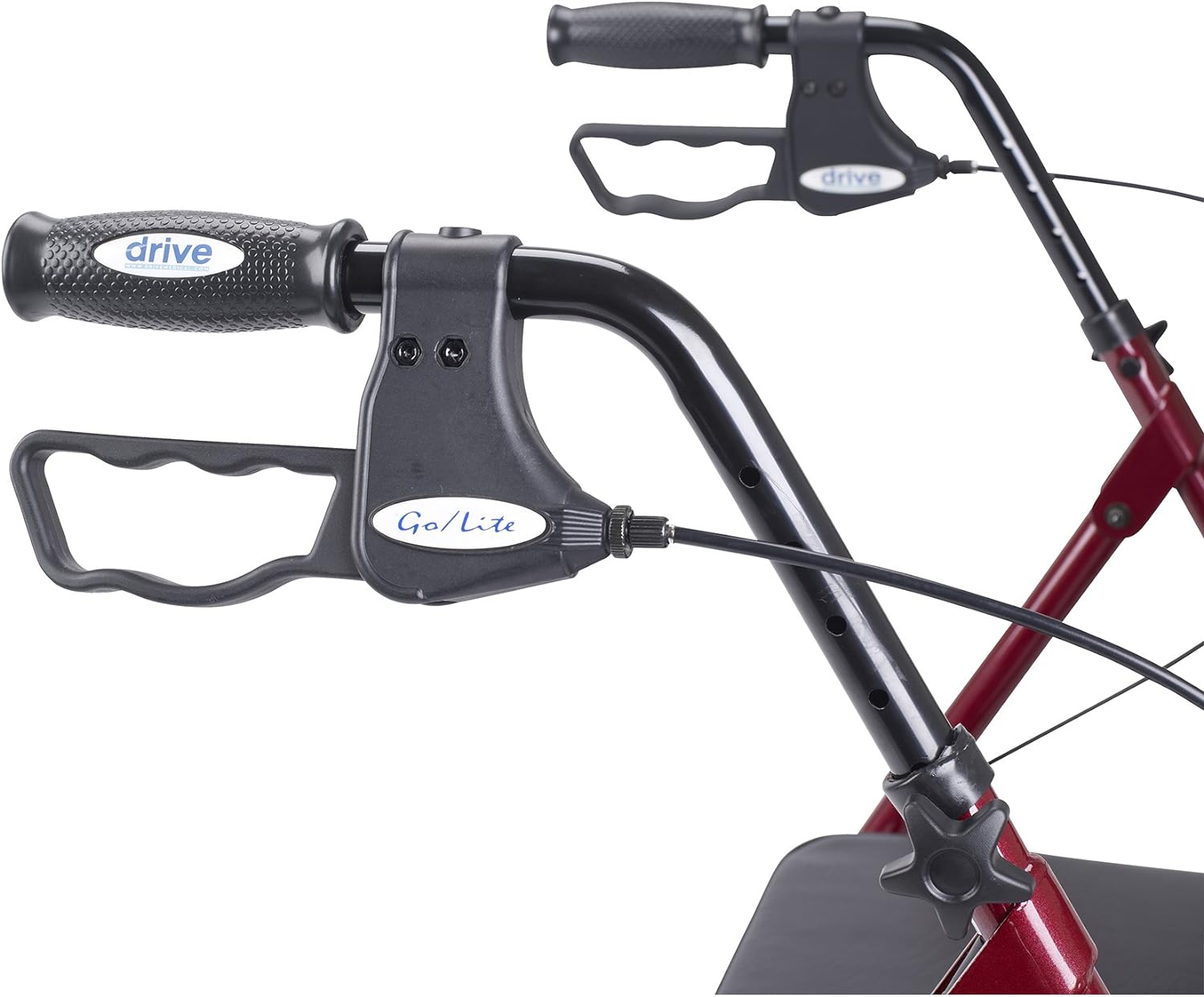 rollator oversize with loop bk red bariatric steel