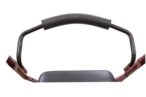 rollator steel 6 wheels burgundy 300 lb weight cap