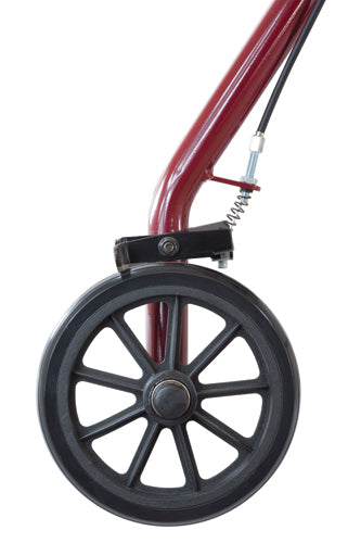 rollator steel 6 wheels burgundy 300 lb weight cap