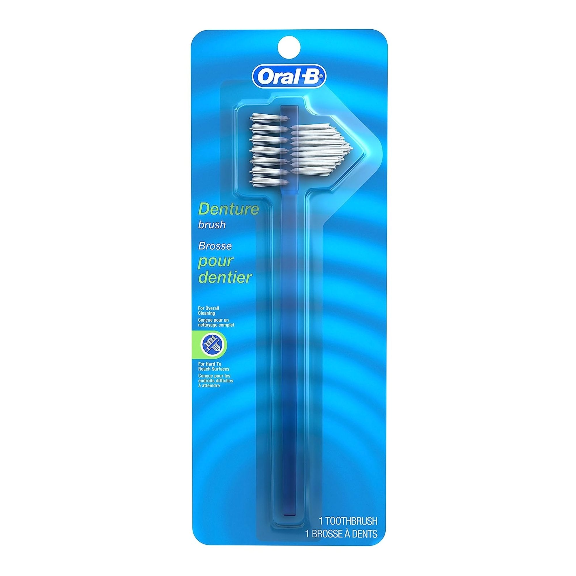 Cepillo para dentaduras Oral-B de doble cara con cerdas azules