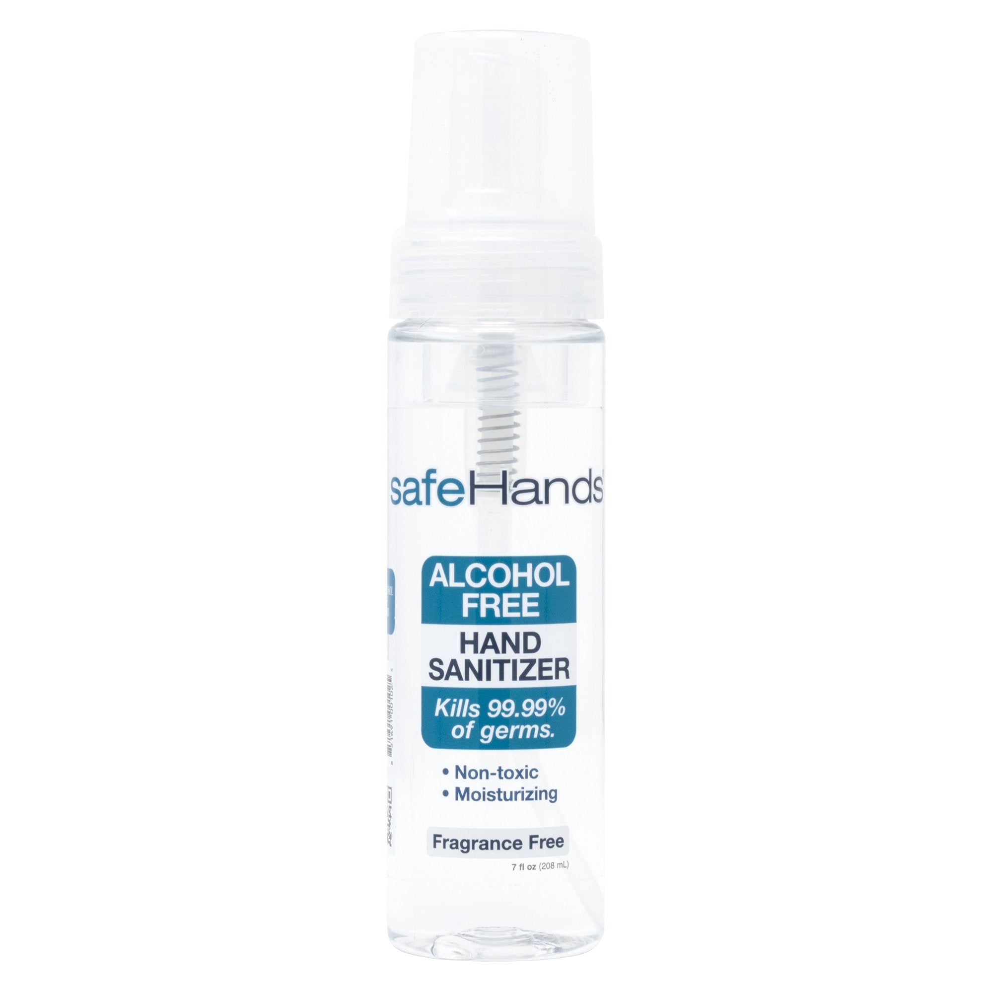 Alcohol Free Hand Sanitizer safeHands 7 oz. BZK (Benzalkonium Chloride) Foaming Pump Bottle