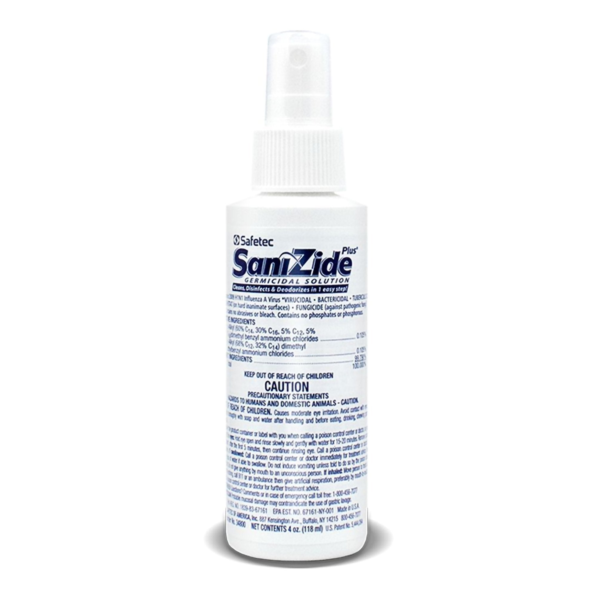 SaniZide Plus Surface Disinfectant Cleaner Broad Spectrum Pump Spray Liquid 4 oz. Bottle Ammonia Scent NonSterile