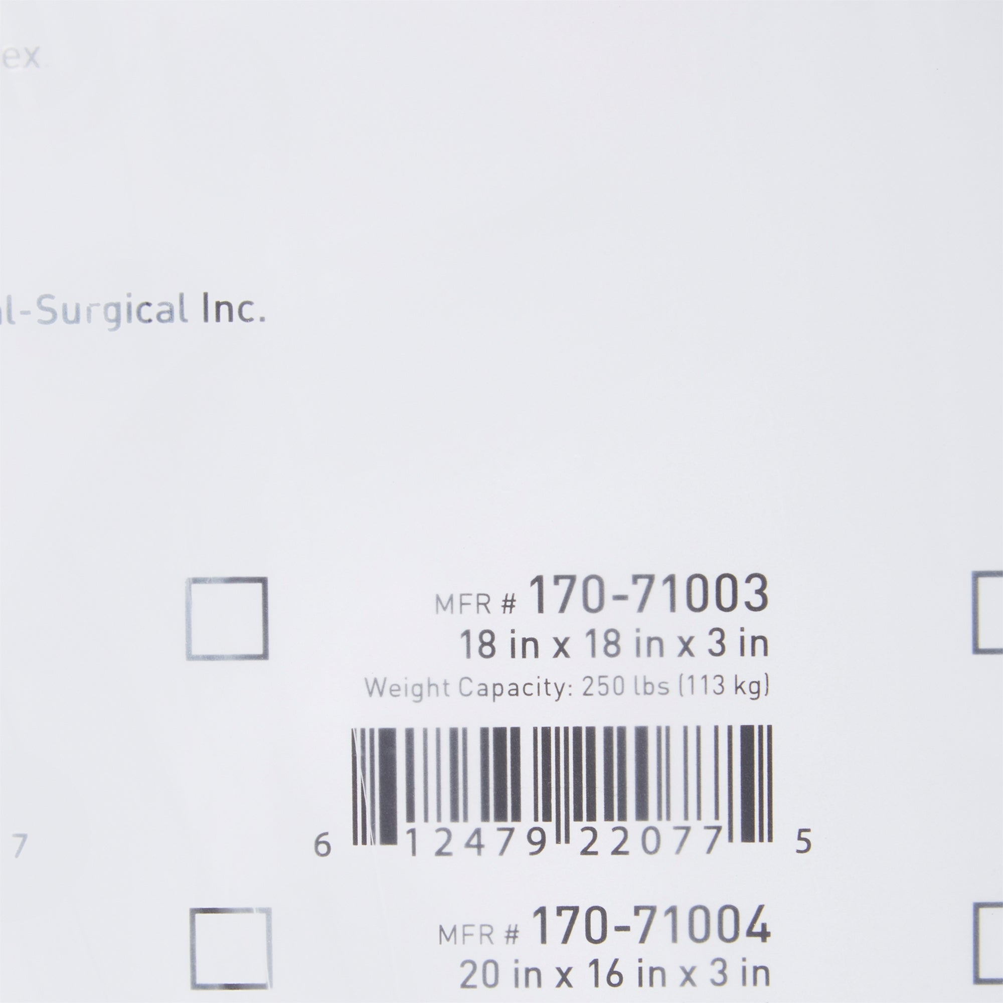 seat cushion mckesson 18 w x 18 l x 3 d inch foam packaging type each