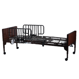 semi electric homecare bed w half rail