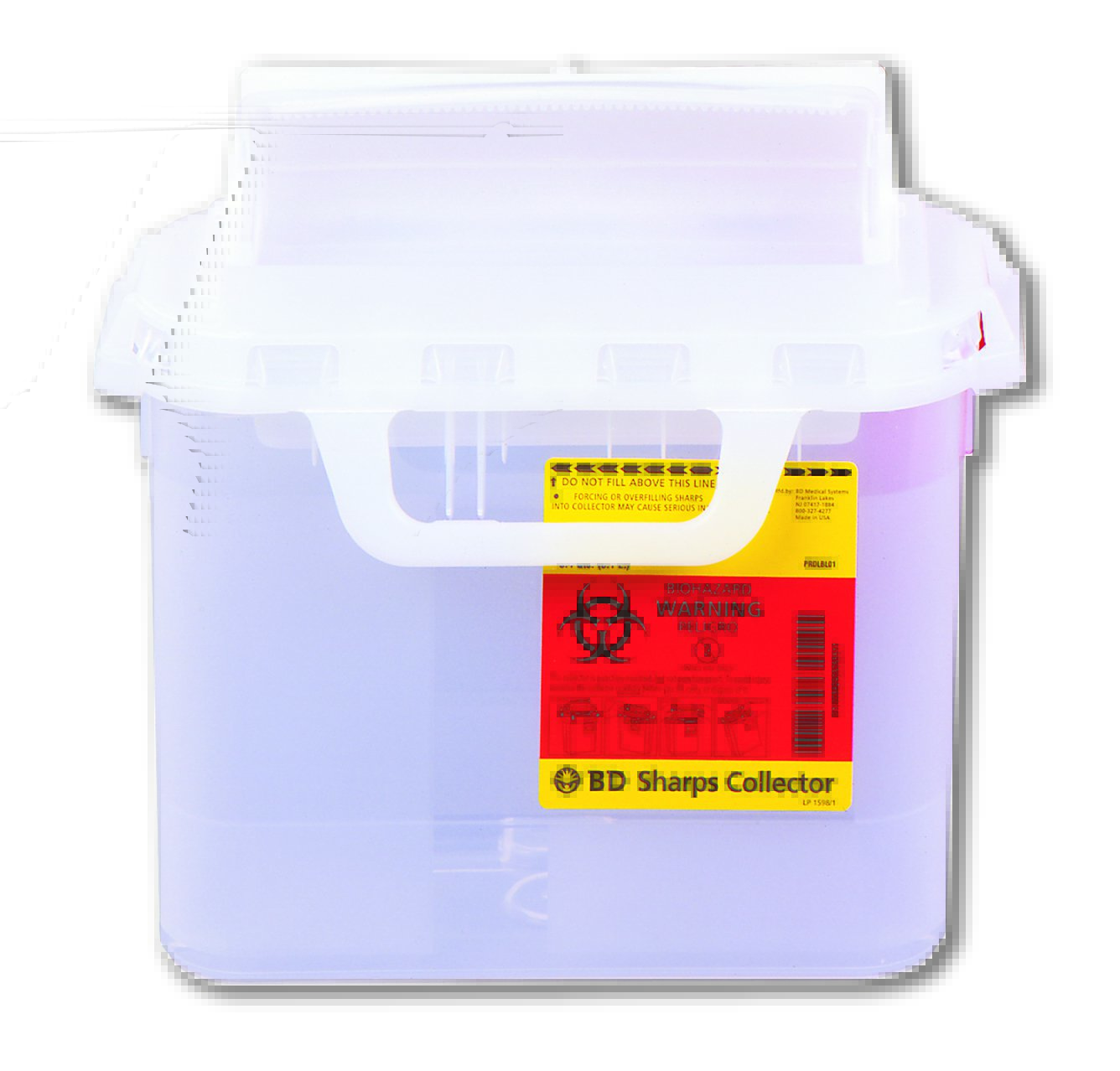 Sharps Container BD Gardian Pearl Base 11 7/10 H X 16 3/5 W X 4 1/2 D Inch Horizontal Entry 1.35 Gallon