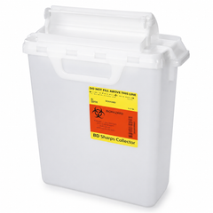 Sharps Container BD Pearl Base 12-1/2 H X 10-4/5 W X 6 D Inch Horizontal Entry 2 Gallon,Packaging Type- Each