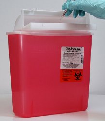 Sharps Container OakRidge M Style Translucent Red Base 10 3/20 H X 4.67 W X 12.09 L Inch Horizontal Entry 1.25 Gallon