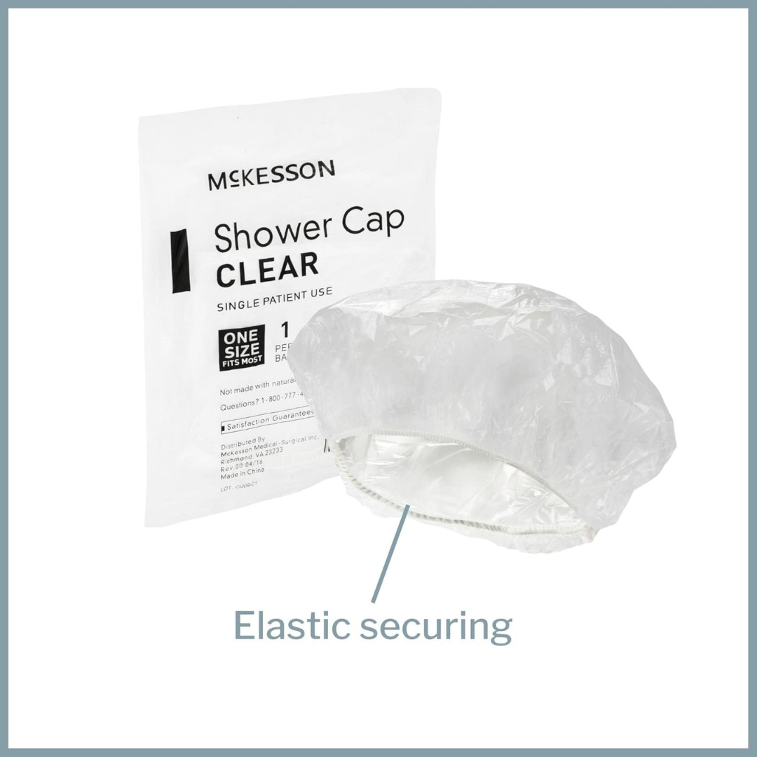 shower cap mckesson one size fits most clear packaging type each