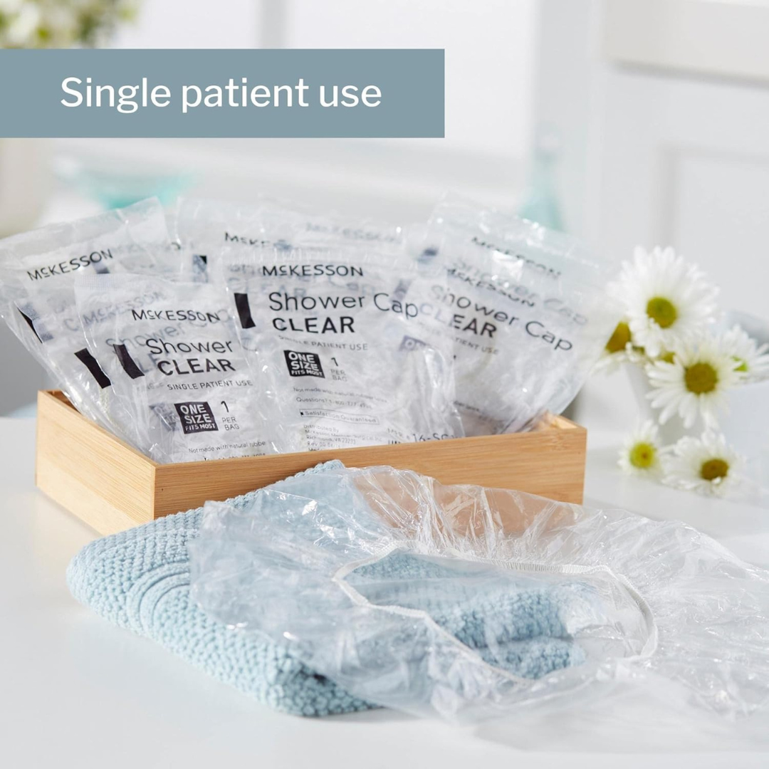 shower cap mckesson one size fits most clear packaging type each