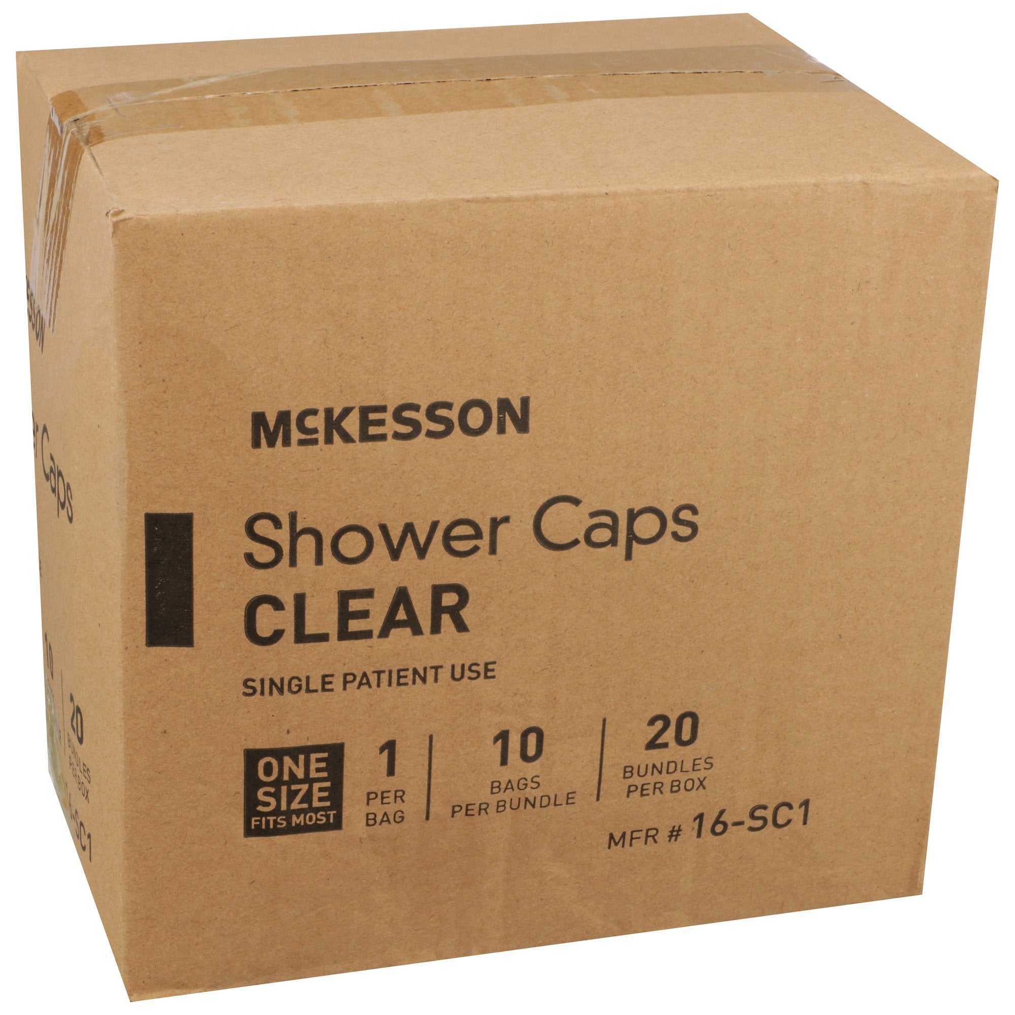 shower cap mckesson one size fits most clear packaging type each