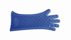 Heat Resistant Glove Silicone Heat Glove One Size Fits Most Silicone Blue 16.9 Inch Straight Cuff NonSterile
