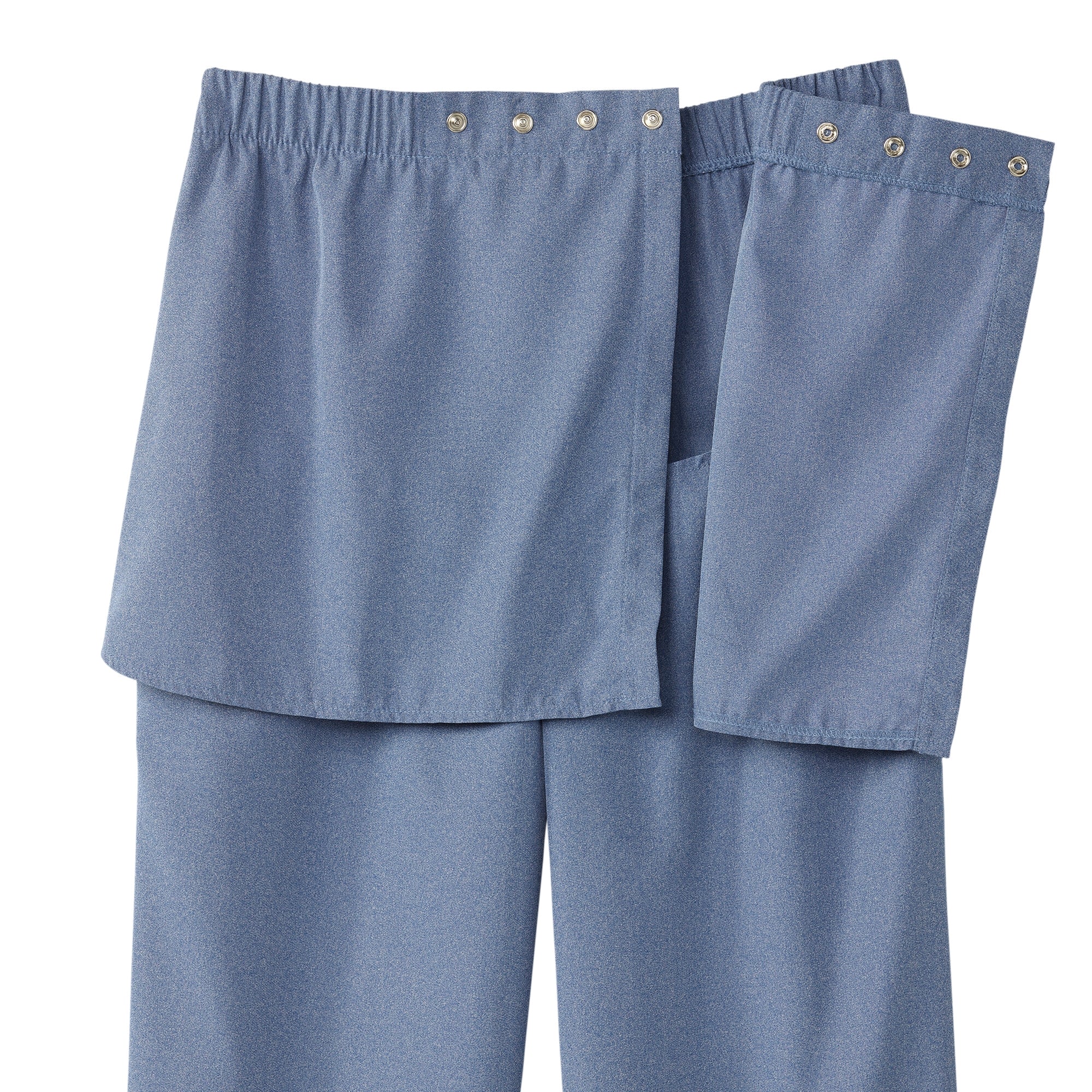 silverts womens open back gabardine pant heather chambary blue small silverts adaptive pants mk1227142ea