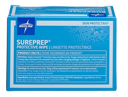 skin barrier wipe sureprep 40 to 80 strength isopropyl alcohol individual packet nonsterile packaging type box