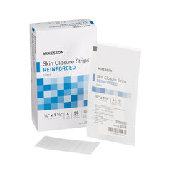 Skin Closure Strip McKesson 1/4 X 1 1/2 Inch Nonwoven Material Reinforced Strip White