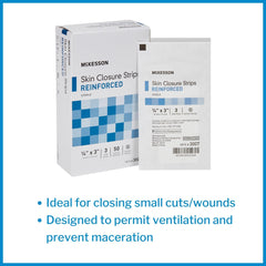 skin closure strip mckesson 1 4 x 3 inch nonwoven material reinforced strip white packaging type box