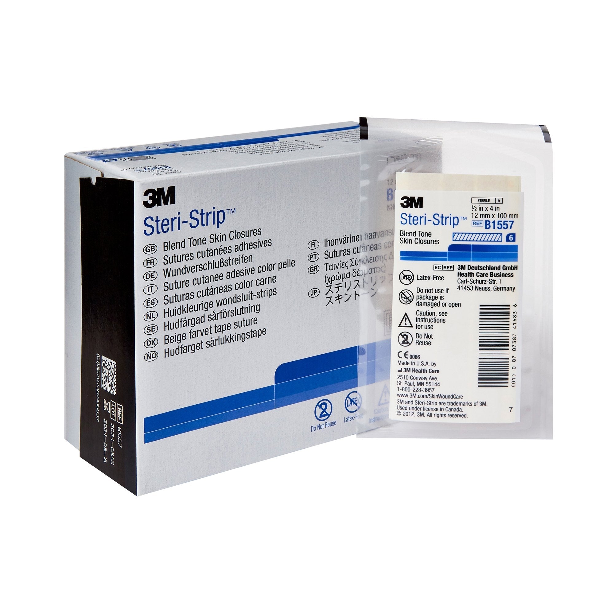 Skin Closure Strip Steri Strip 1/2 X 4 Inch Nonwoven Material Flexible Strip Tan