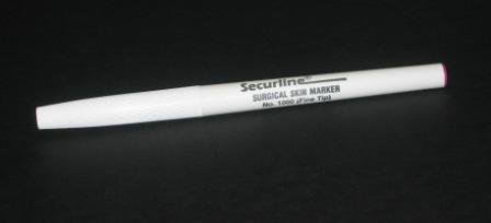 Skin Marker with Ruler Securline Gentian Violet Ink Sterile Full Size Tapered Tip