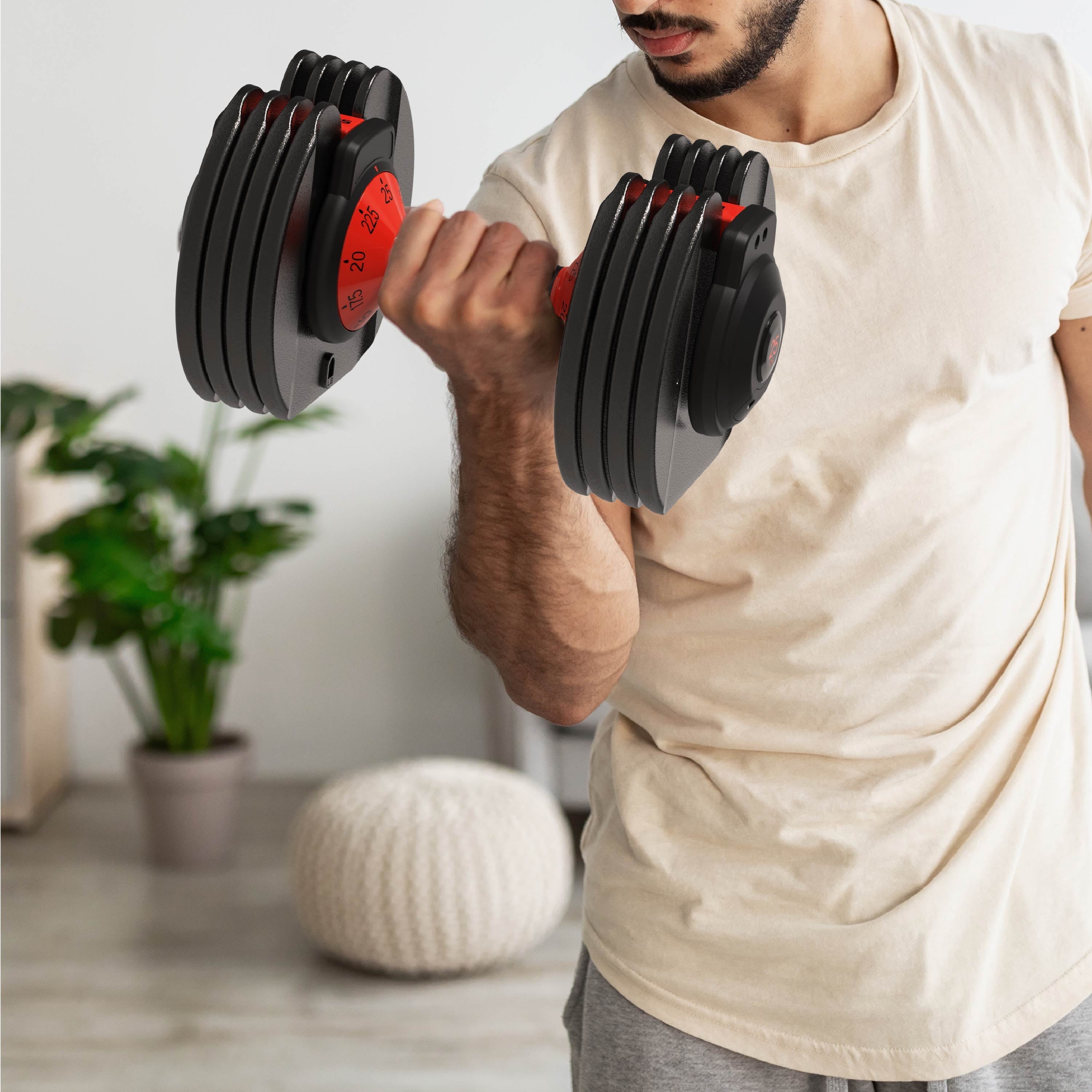 Smartbell, 25Lbs. Quick Select 9 in 1 Adjustable Dumbbell for Home Gym, 5 25Lbs. Weight in 2.5Lbs Increments