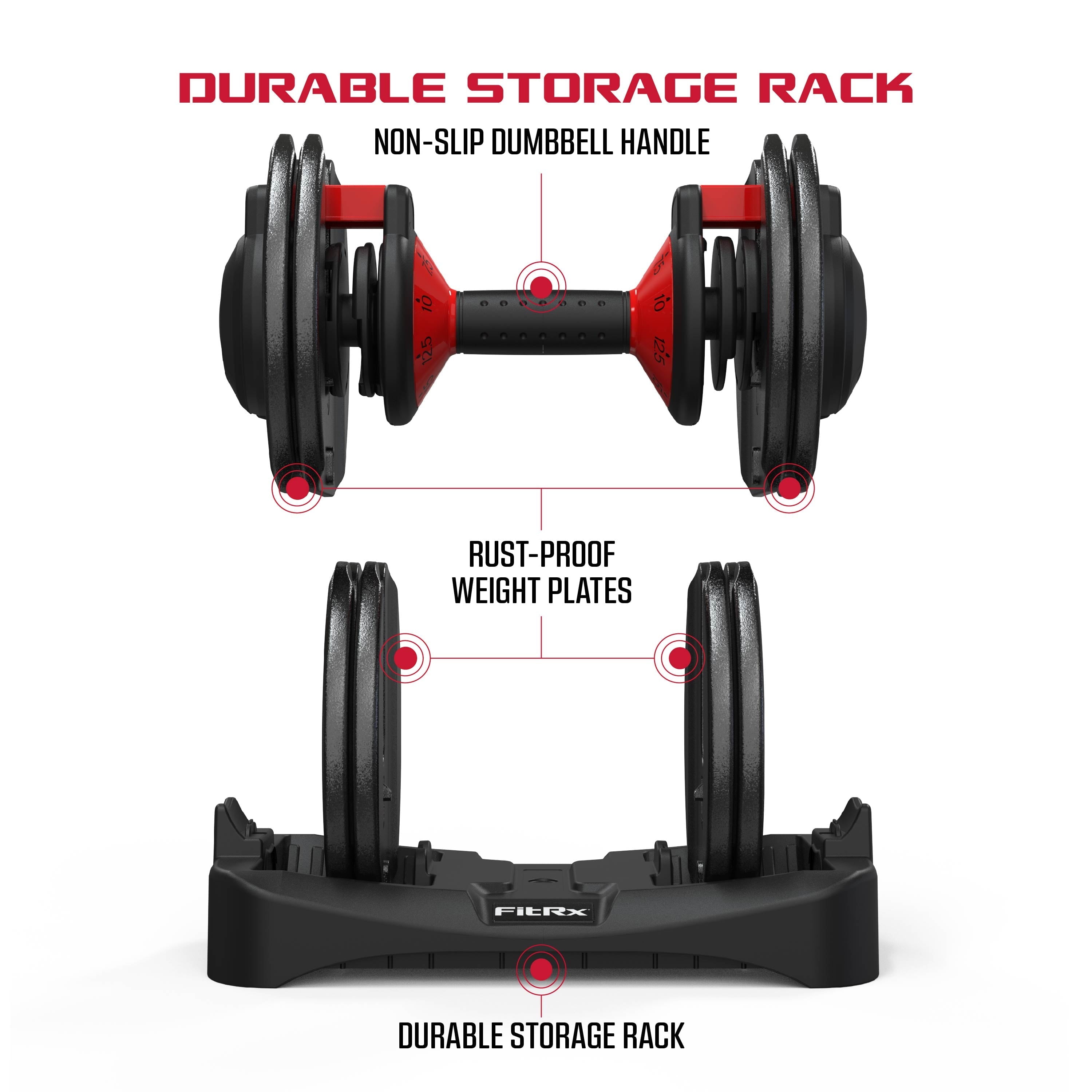 Smartbell, 25Lbs. Quick Select 9 in 1 Adjustable Dumbbell for Home Gym, 5 25Lbs. Weight in 2.5Lbs Increments