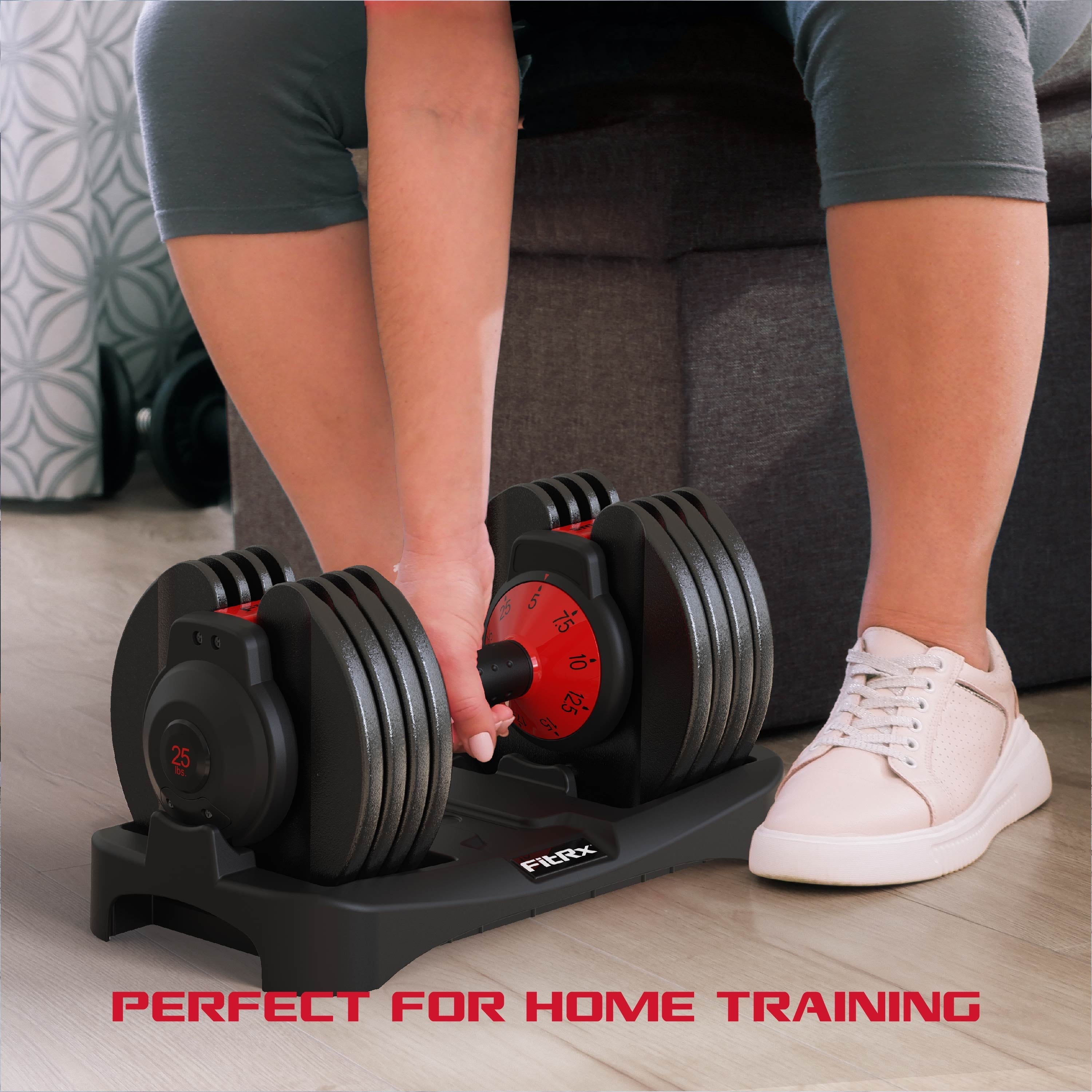 Smartbell, 25Lbs. Quick Select 9 in 1 Adjustable Dumbbell for Home Gym, 5 25Lbs. Weight in 2.5Lbs Increments