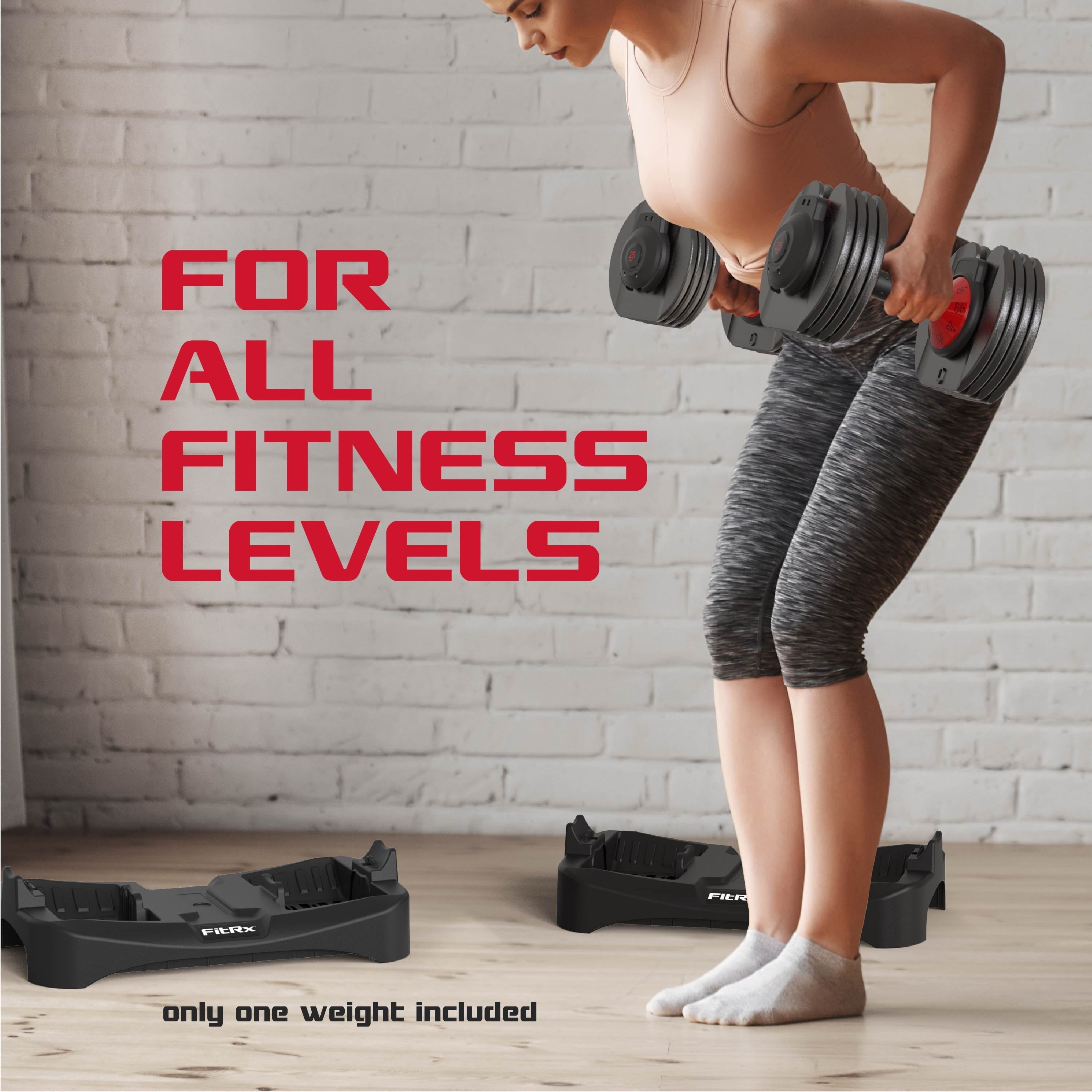 Smartbell, 25Lbs. Quick Select 9 in 1 Adjustable Dumbbell for Home Gym, 5 25Lbs. Weight in 2.5Lbs Increments