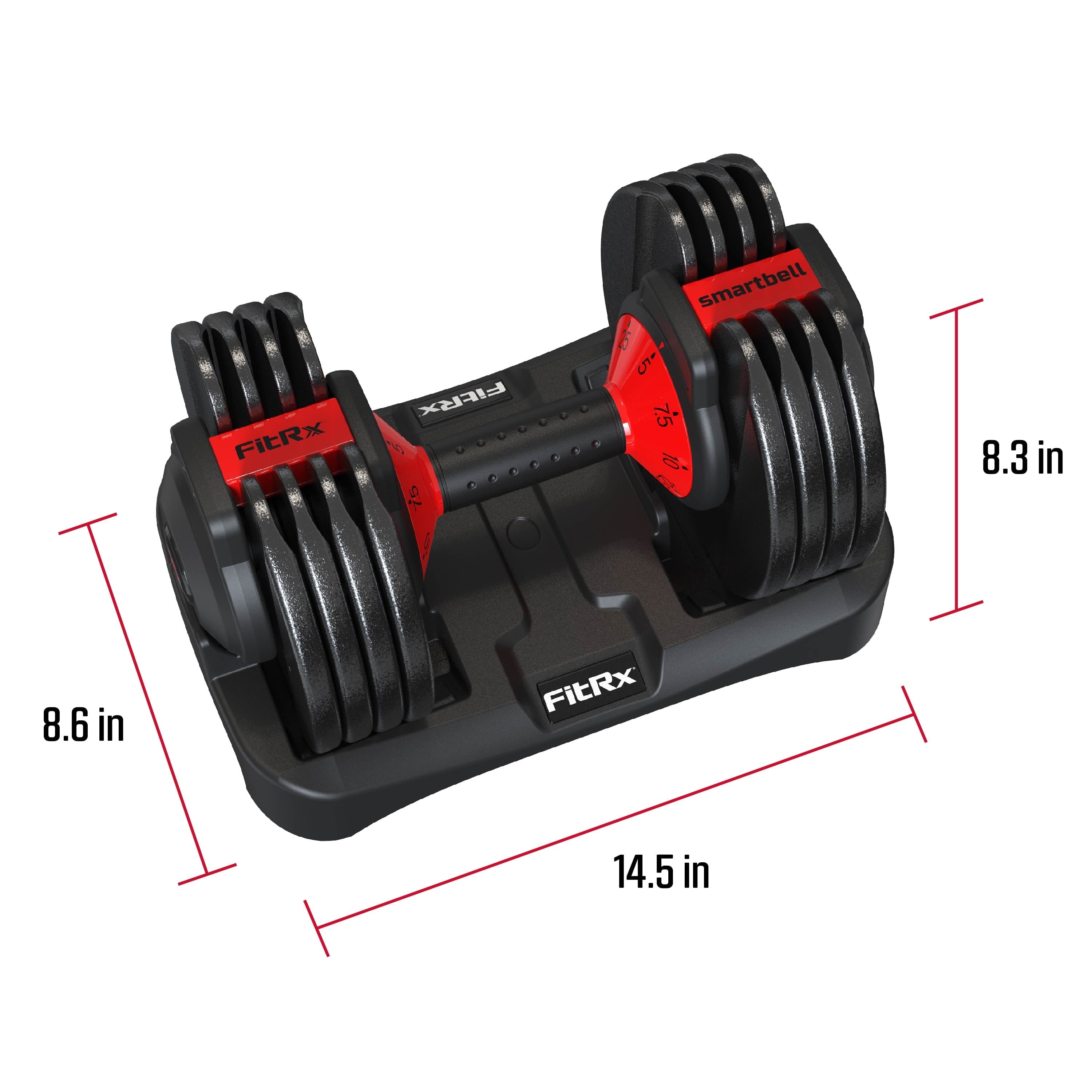 Smartbell, 25Lbs. Quick Select 9 in 1 Adjustable Dumbbell for Home Gym, 5 25Lbs. Weight in 2.5Lbs Increments