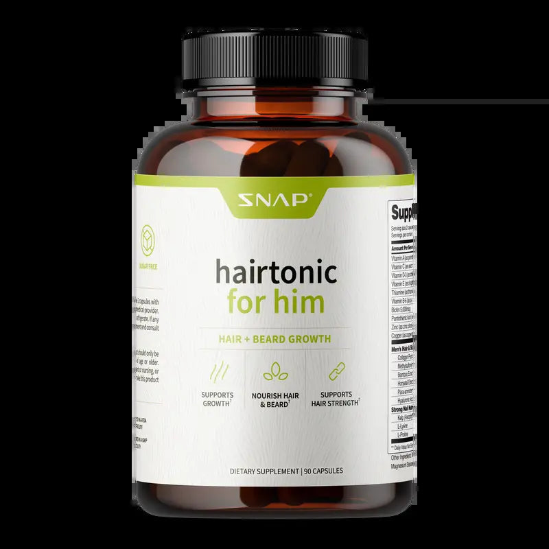 Snap Supplements   Hairtonic for Him 90Ct   30 Servings   Natural Supplement Capsules