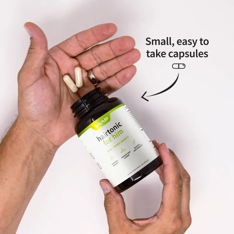 Snap Supplements   Hairtonic for Him 90Ct   30 Servings   Natural Supplement Capsules