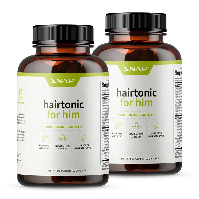 Snap Supplements   Hairtonic for Him 90Ct   30 Servings   Natural Supplement Capsules