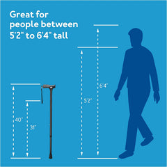 soft grip cane black cp2