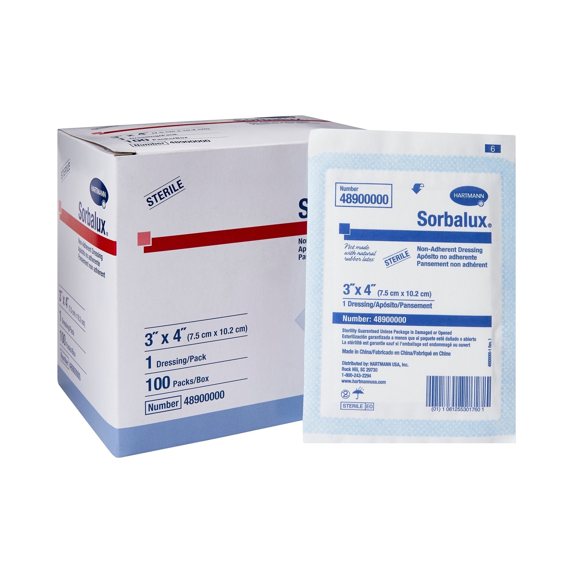 Non Adherent Dressing Sorbalux 3 X 4 Inch Sterile 1 per Pack
