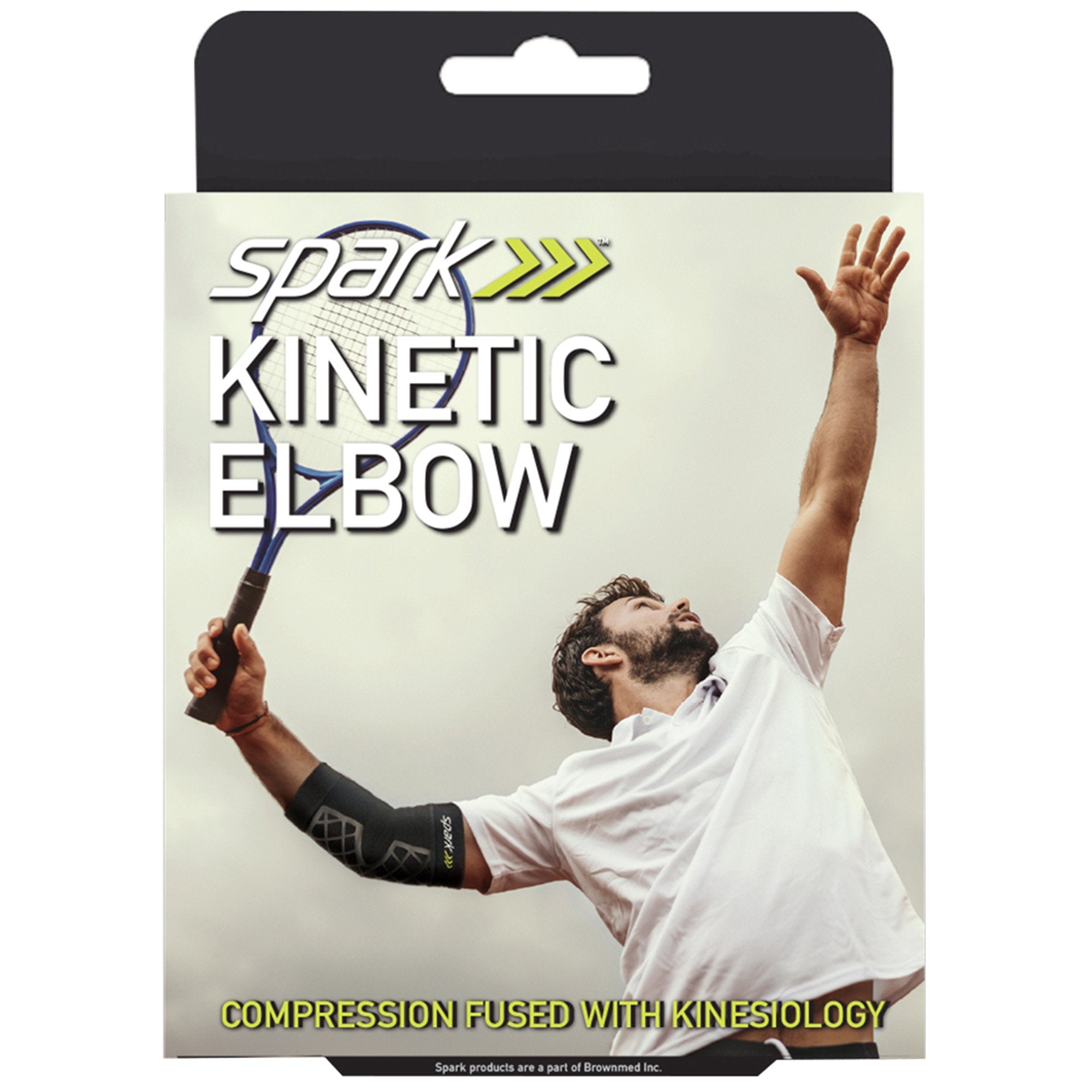 Elbow Support Spark Kinetic Small Pull On Sleeve Left or Right Elbow 9 to 10 1/2 Inch Elbow Circumference Black