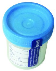 Specimen Container DuoClick 53 mm Opening 90 mL (3 oz.) Screw Cap Patient Information Sterile