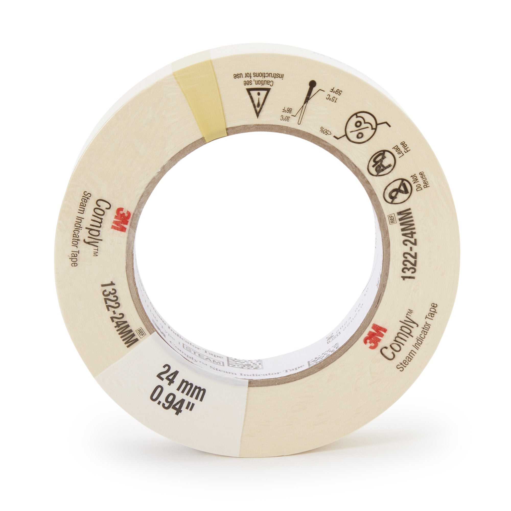 Steam Indicator Tape 3M Comply 1 Inch X 60 Yard Steam