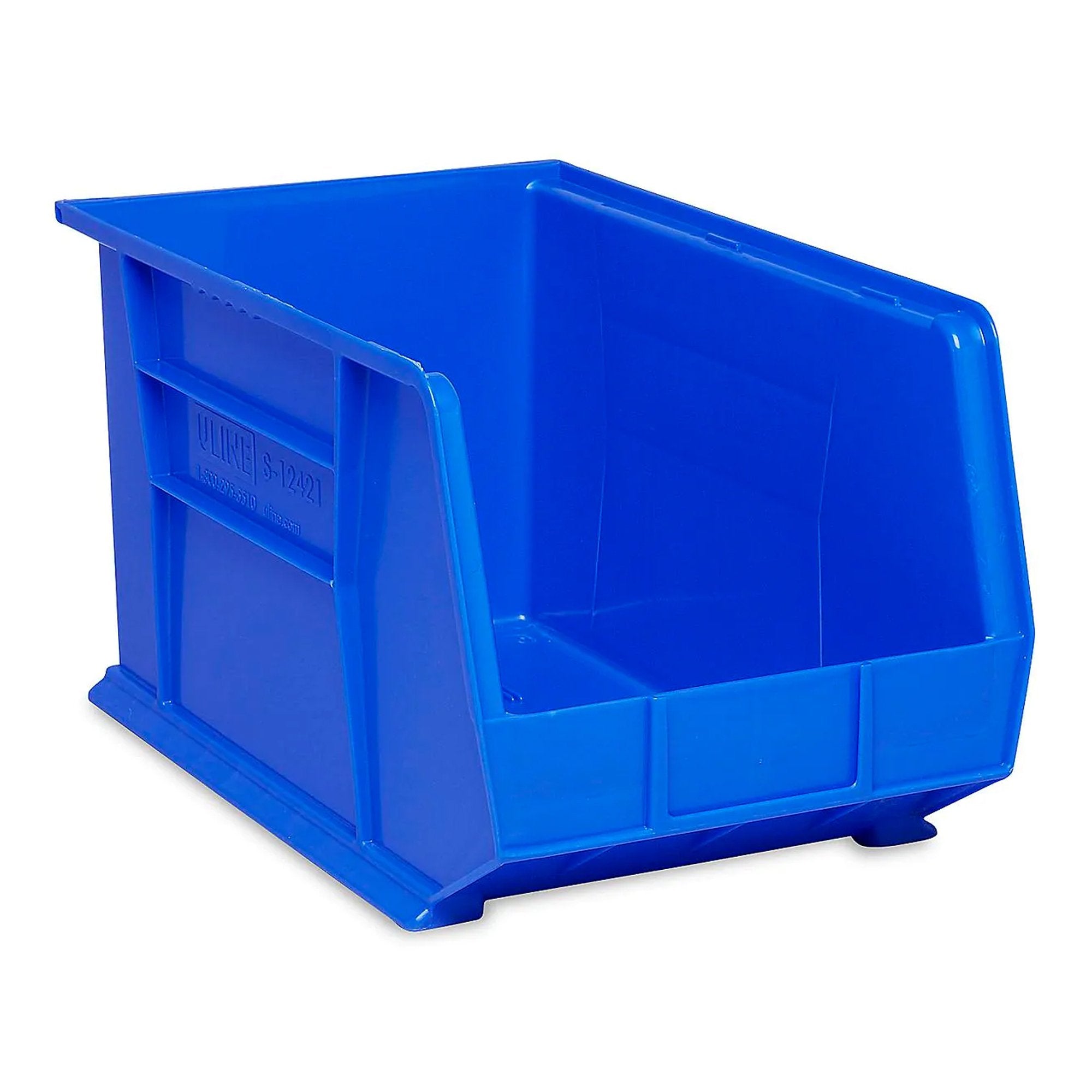 Storage Bin Uline Blue Plastic 10 X 11 X 18 Inch