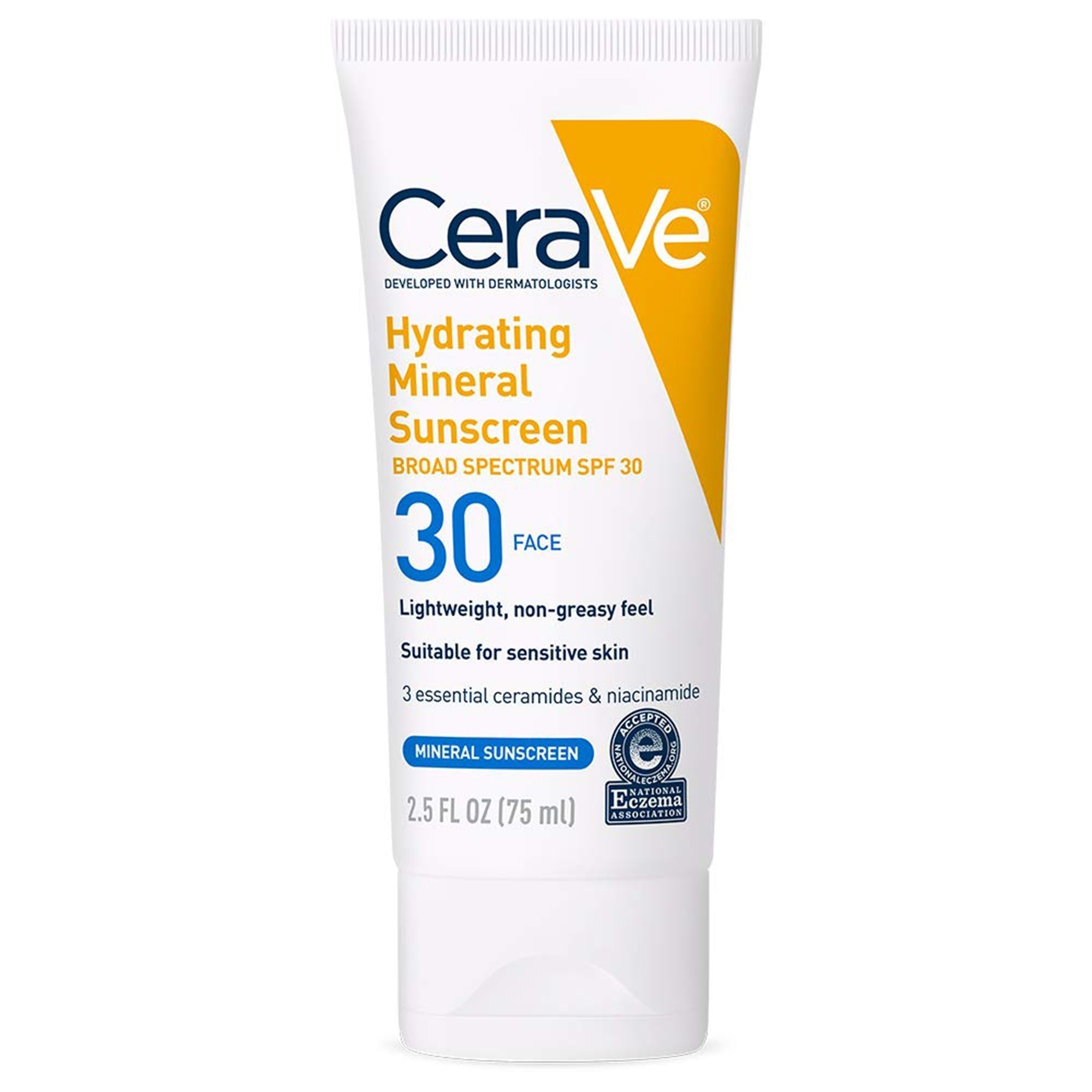 sunscreen cerave hydrating mineral sunscreen face spf 30 lotion 2 5 oz tube