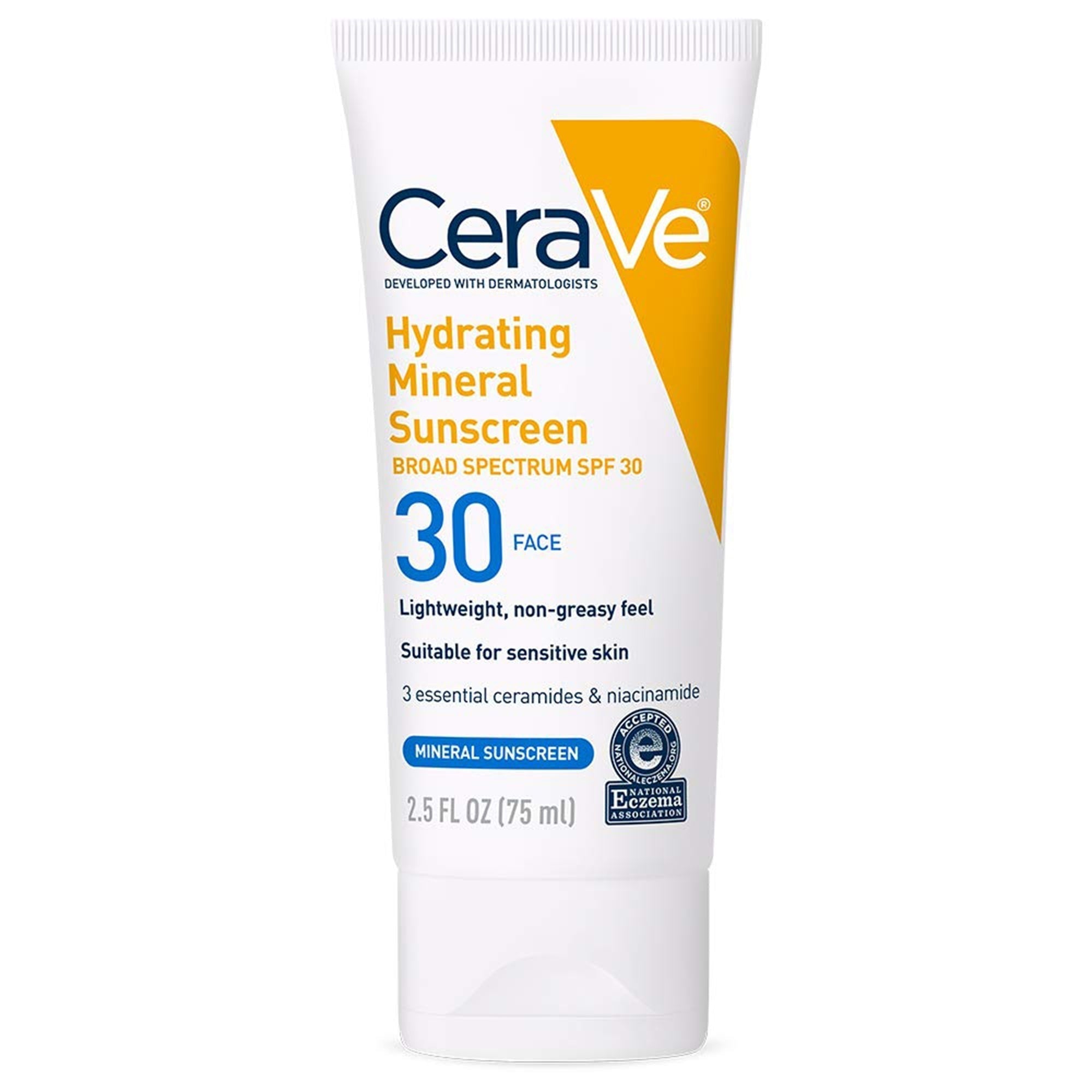 sunscreen cerave hydrating mineral sunscreen face spf 30 lotion 2 5 oz tube