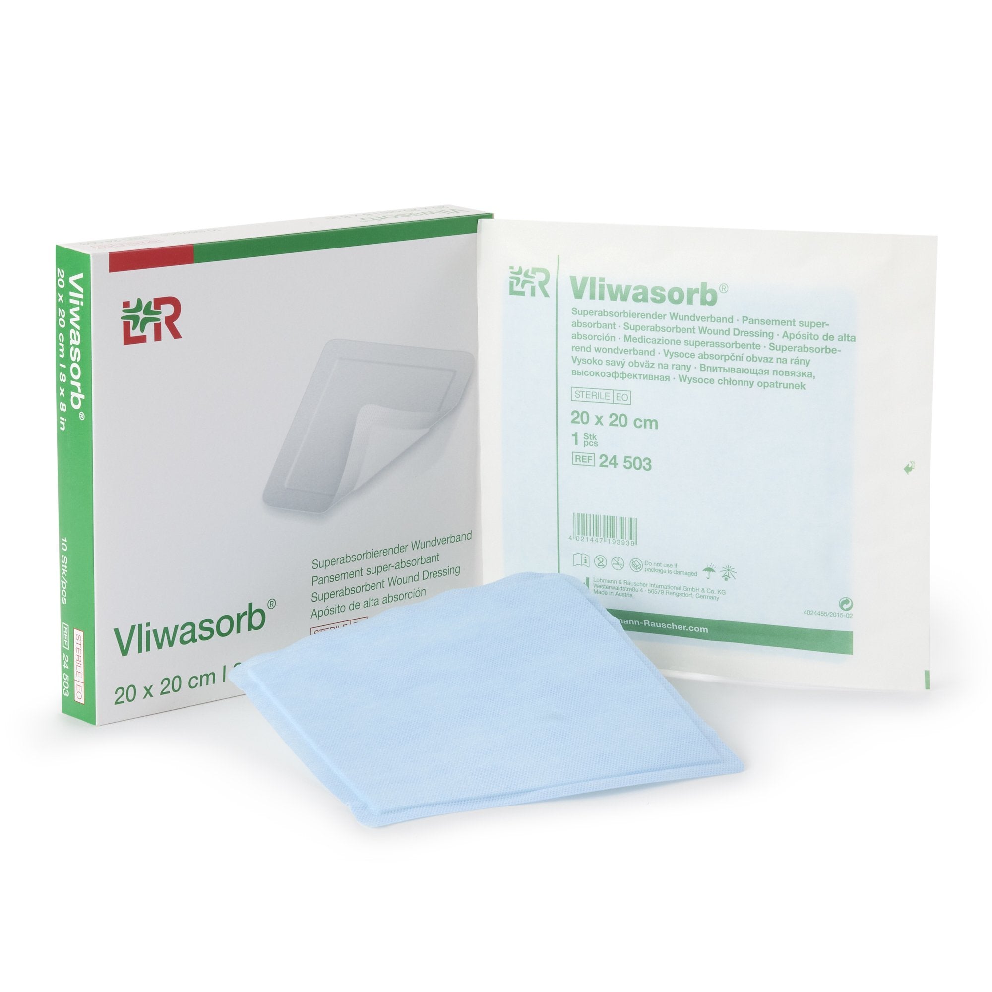 Super Absorbent Dressing Vliwasorb 8 X 8 Inch Square
