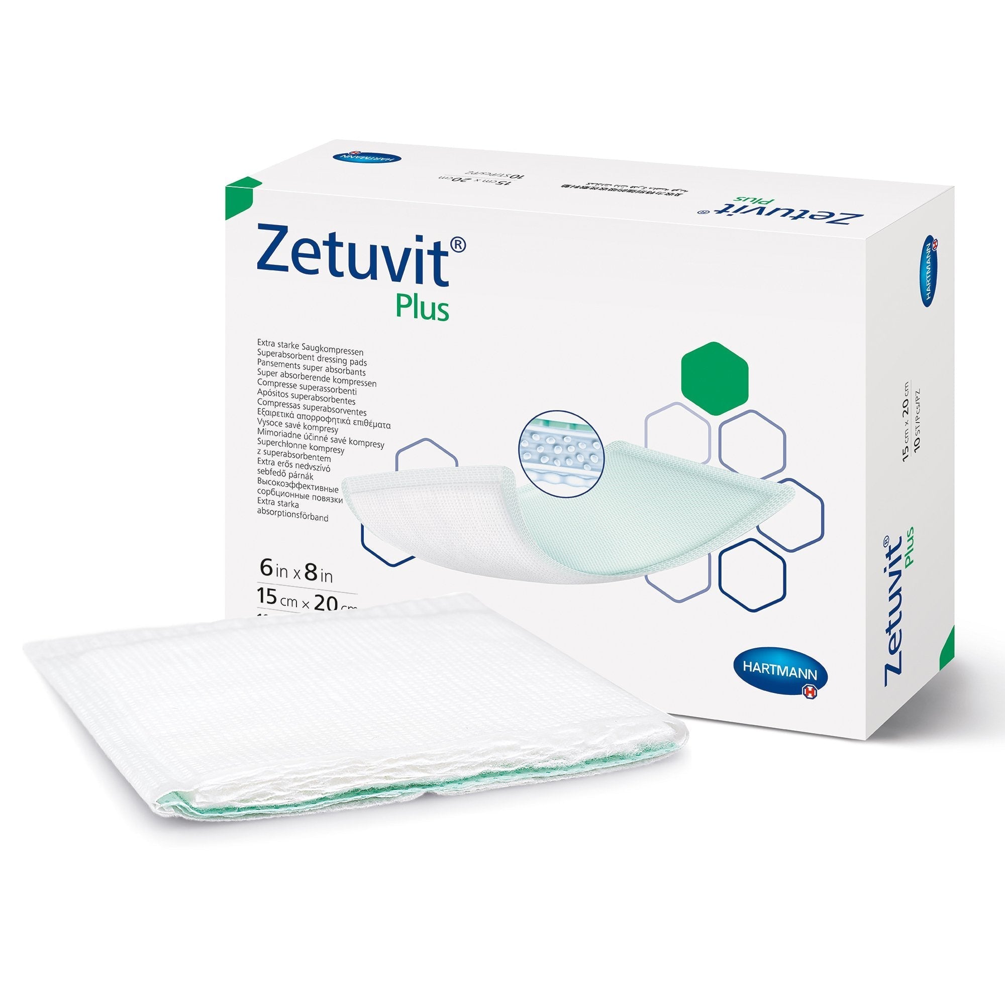 Super Absorbent Dressing Zetuvit Plus Without Adhesive 6 X 8 Inch Rectangle