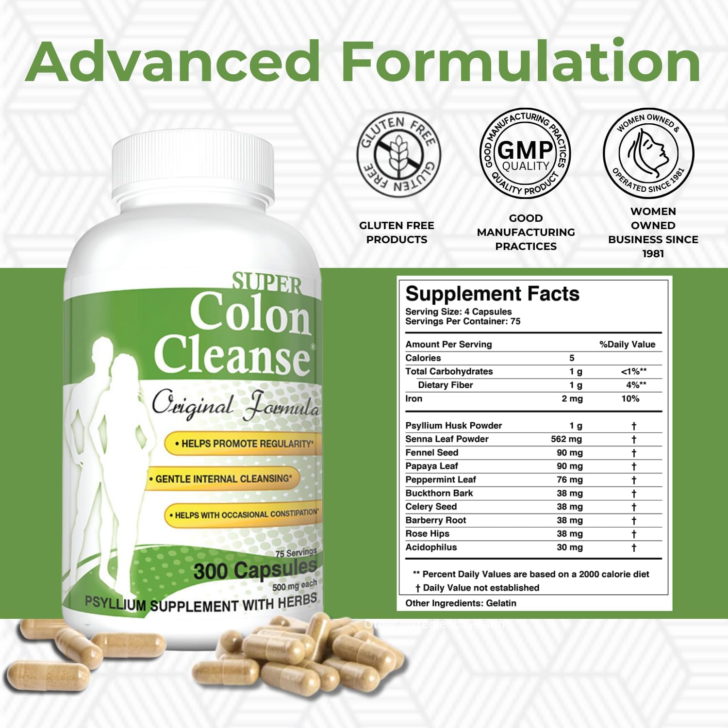 super colon cleanse original formula 300 capsules 75 servings