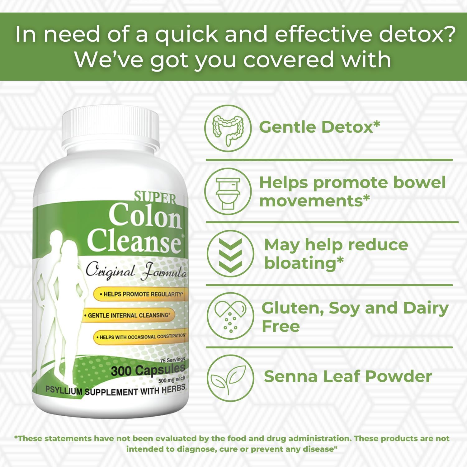 super colon cleanse original formula 300 capsules 75 servings