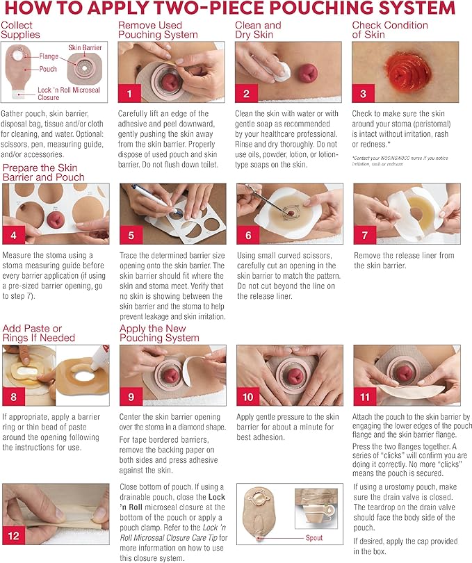 sur fit natura two piece opaque ostomy pouch 12 inch length 2 inch flange sur fit natura ostomy pouch mk526115bx