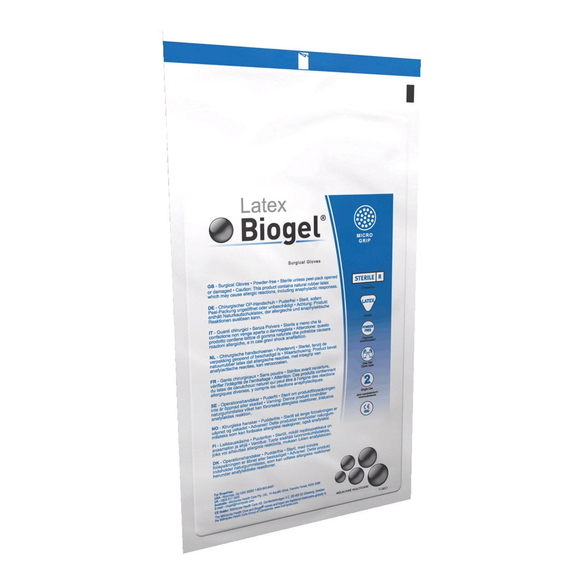 Surgical Glove Biogel M Size 6.5 Sterile Latex Standard Cuff Length Micro Textured Straw Not Chemo Approved