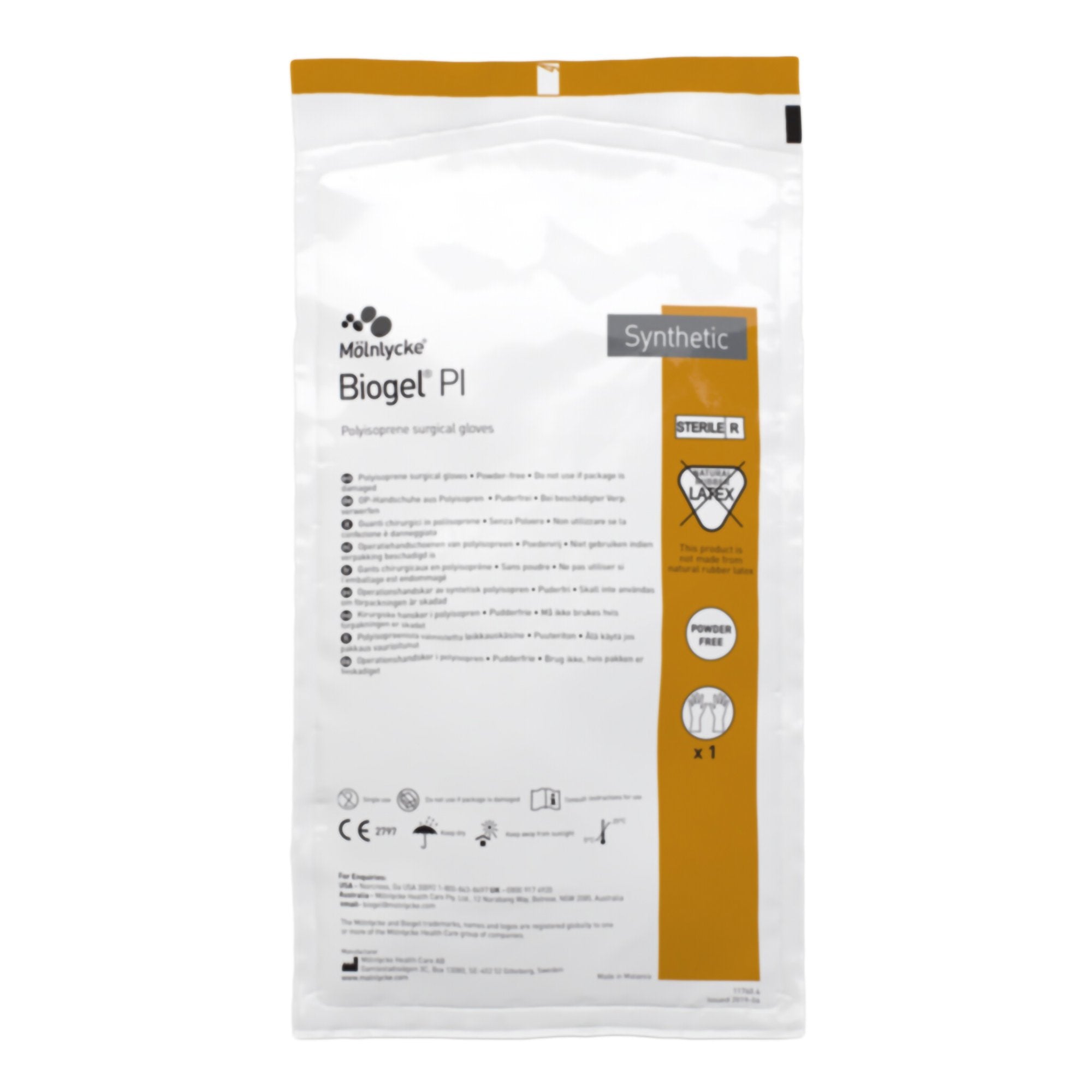 Surgical Glove Biogel PI Size 6.5 Sterile Polyisoprene Standard Cuff Length Micro Textured Ivory Chemo Tested