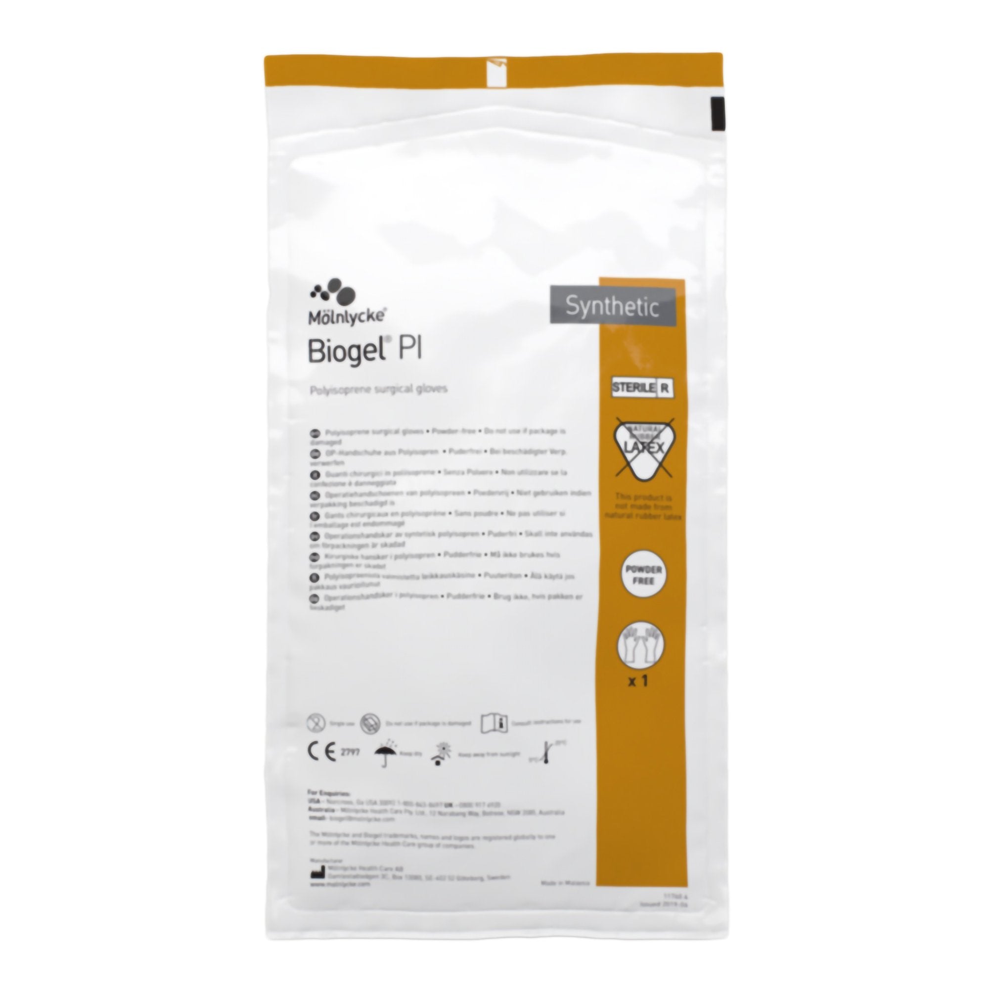 Surgical Glove Biogel PI Size 7 Sterile Polyisoprene Standard Cuff Length Micro Textured Ivory Chemo Tested