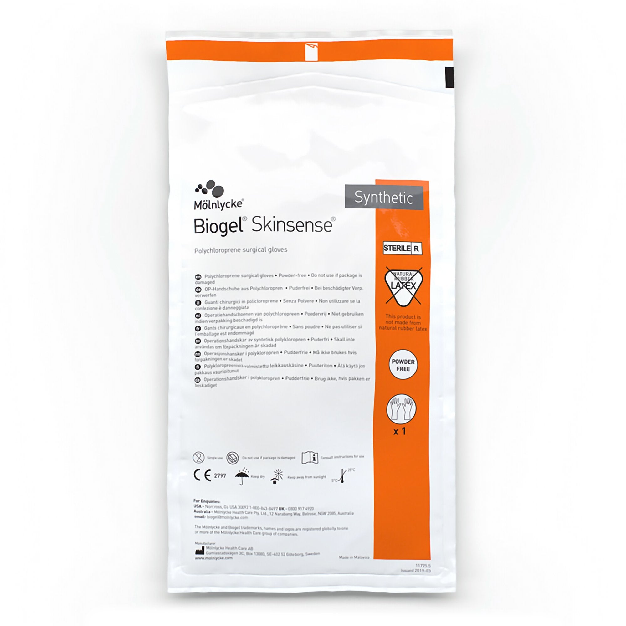 Surgical Glove Biogel Skinsense Size 6 Sterile Polyisoprene Standard Cuff Length Micro Textured Straw Not Chemo Approved